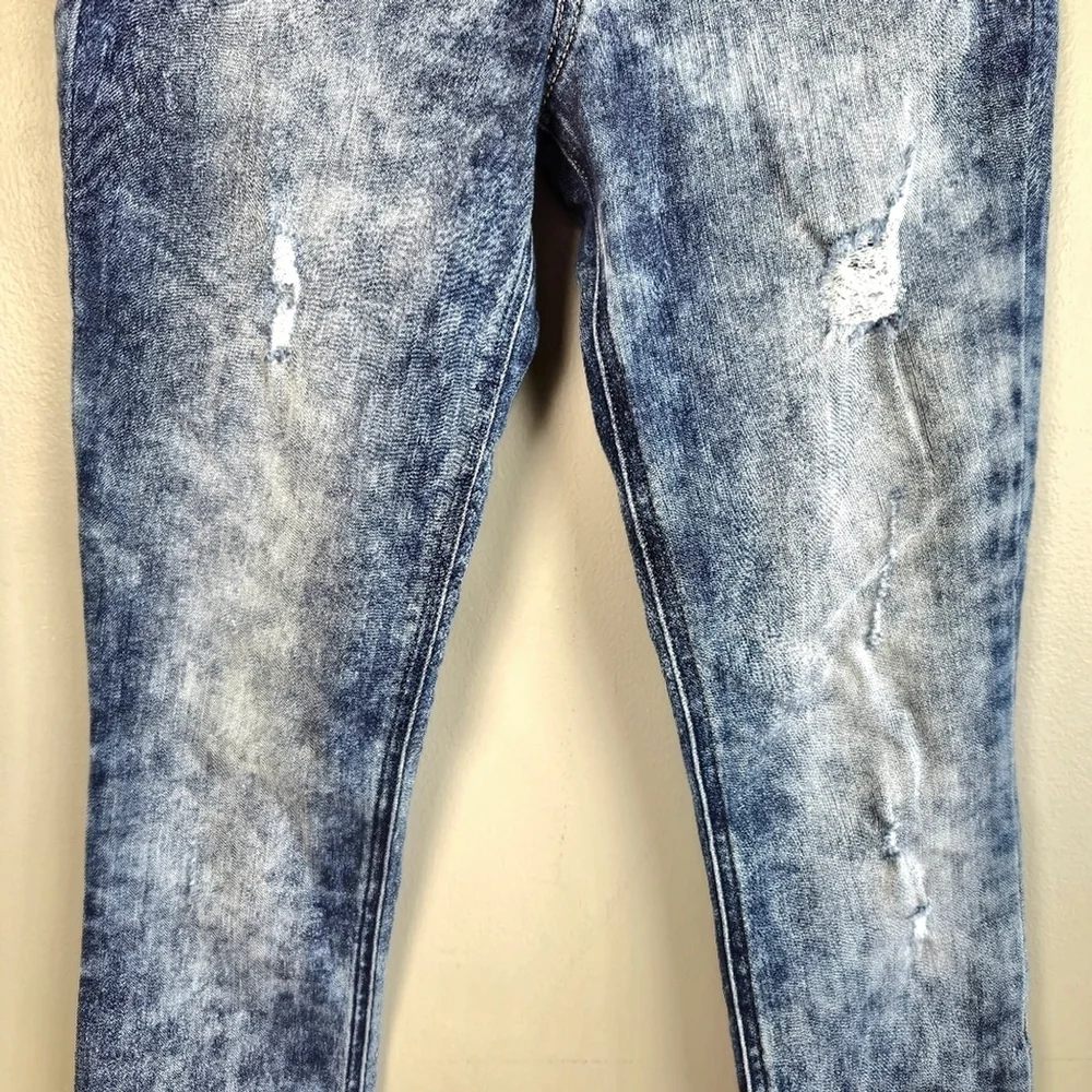 Express 2 High Rise Legging Light Blue Acid Wash Skinny Distressed Jegging Jeans